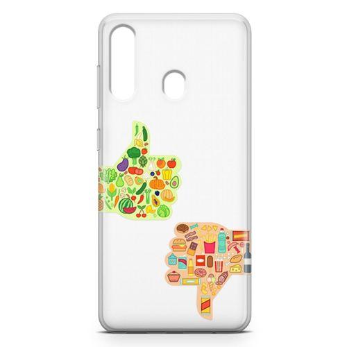 Samsung Galaxy A60 Kılıf Sağlıklı Sağlıksız Arka Kapak Koruma Desenli Full Koruyucu