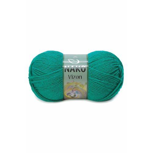 5 Adet Vizon Premium Akrilik El Örgü İpi Yünü Renk No:181 Ördek Başı Yeşil