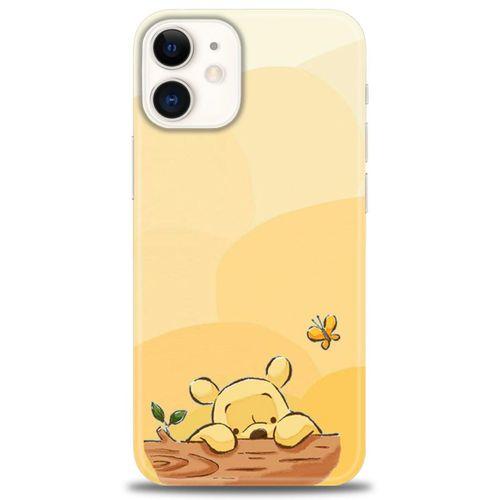 iPhone 12 Kılıf HD Baskılı Kılıf - Winnie ve Kelebek + Tam Ekran Koruyucu