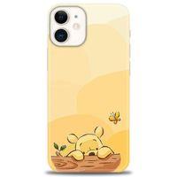 iPhone 12 Kılıf HD Baskılı Kılıf - Winnie ve Kelebek + Tam Ekran Koruyucu