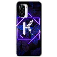 Redmi Mi11i Kılıf HD Desen Baskılı Arka Kapak - Dark Neon Yaprak K Harfi