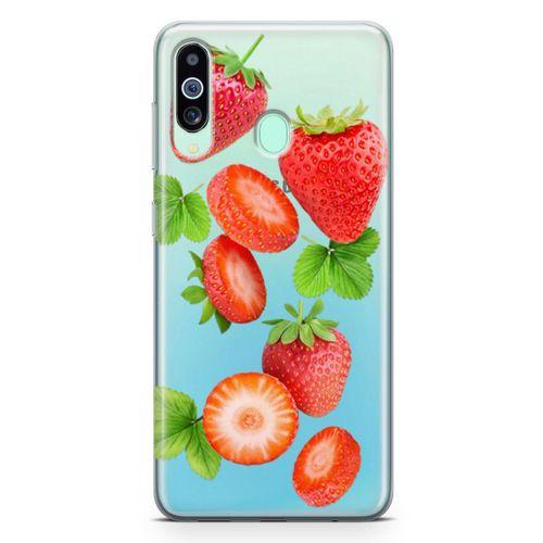 Samsung Galaxy A60 Kılıf Çilek Reçeli Arka Kapak Koruma Desenli Full Koruyucu