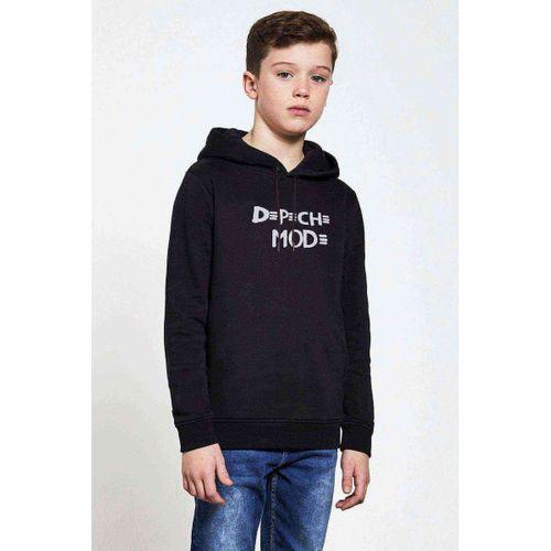 Mode Logo Vinyl Decal StickerBaskılı Unisex Çocuk Kapüşonlu Siyah Sweatshirt