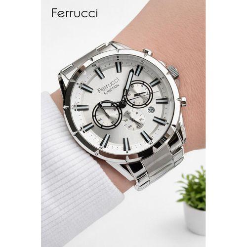 Ferrucci İç Fonksiyonları Aktif 30mt Suya Dayanıklı Çelik Kordon + Bileklik Hediyeli Erkek Kol Saati VS.BLKT.0961