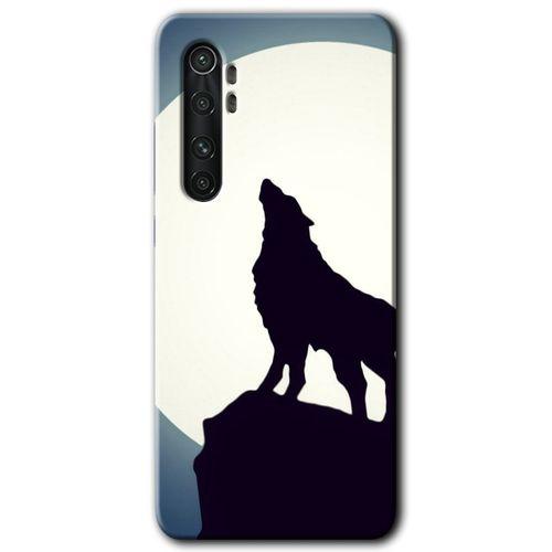 Xiaomi Mi Note 10 Lite Kılıf HD Desen Baskılı Arka Kapak - Dolunay Bozkurt + Kırılmaz Cam