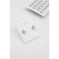 Büyük Boy Zirkon Taşlı Tektaş  Küpe - Gümüş