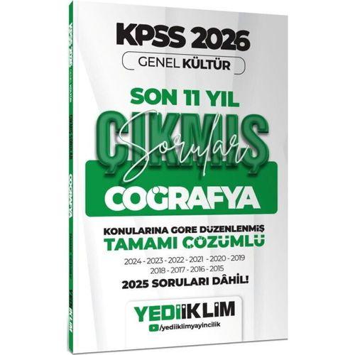 2026 KPSS Genel Kültür Coğrafya Konularına Göre Tamamı Çözümlü Son 11 Yıl Çıkmış Sorular Yediiklim