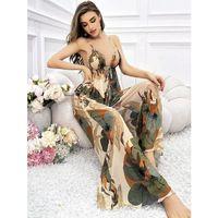 Özel Tasarım Çiçek Desenli Salaş Şık Dekolteli 2'li Takım