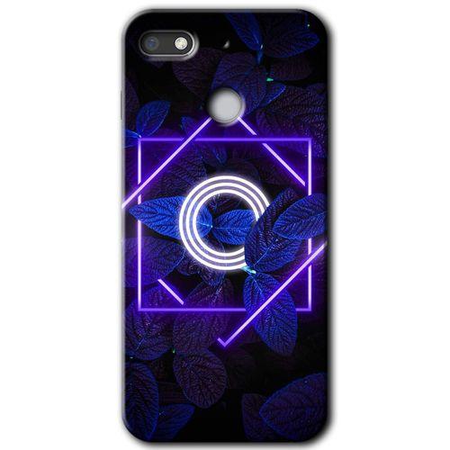 General Mobile GM 8 Go Kılıf HD Desen Baskılı Arka Kapak - Dark Neon Yaprak O Harfi