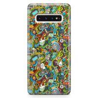 Samsung Galaxy S10 Plus Kılıf Doodle Bilgisayar Cep Telefonu Arka Kapak Koruma Desenli Full