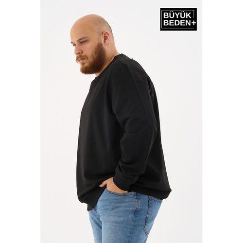 Erkek Büyük Beden Bisiklet Yaka ince Sweatshirt SPR24BSW56