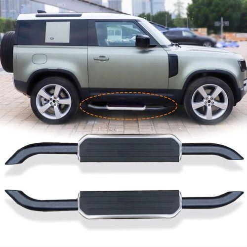 Defender 2020+ Uyumlu İçin Yan Basamak - 90 Lık Siyah-Silver Parça