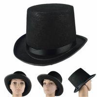 Yetişkin Boy Siyah Renk Keçe Sihirbaz Fötr Şapka