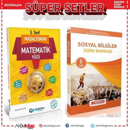 Gezegen Yayınları 5. Sınıf Madalyonun Matematik Yüzü ve Referans Sosyal Bilgiler Soru Bankası Seti 2 Kitap