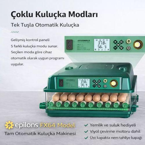 Fx64 Model Tam Otomatik Kuluçka Makinesi Yeni Nesil H.alandırmalı Sulu Sistem