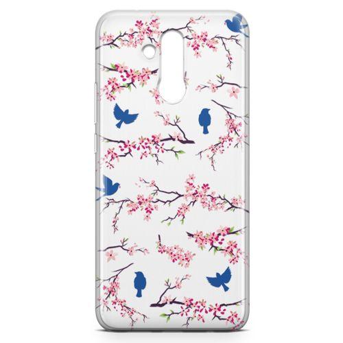 Huawei Mate 20 Lite Kılıf Mavi Serçe Arka Kapak Koruma Desenli Full Koruyucu