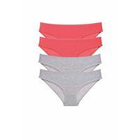 4 adet Süper Eko Set Likralı Kadın Slip Külot Fuşya Gri