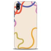 Xiaomi Redmi 7A Kılıf HD Baskılı Kılıf - Renk Çizgileri + Tam Ekran Koruyucu