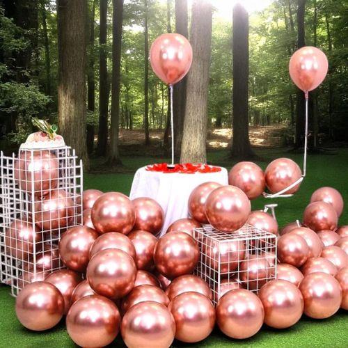 25 ADET ROSE GOLD KROM BALON PARLAK METALİK KROM ROSE GOLD BALON HELYUM GAZINA UÇAN BALONA UYGUNDUR