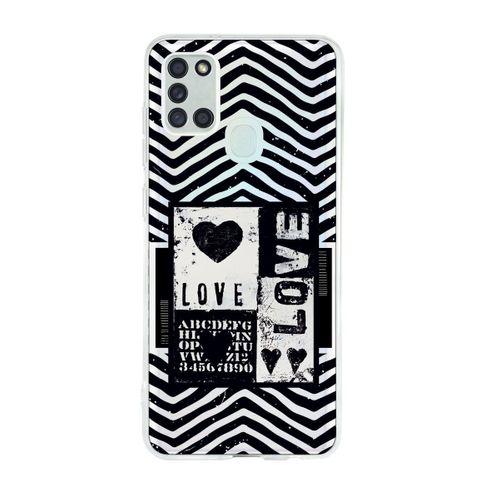 Samsung A21S Black Love Premium Şeffaf Silikon Kılıf