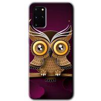 MRCİLETİSİM MRCİLETİSİM Samsung Galaxy S20 Plus Kılıf HD Desen Baskılı Arka Kapak + Temperli Cam - Owl Bird Branch