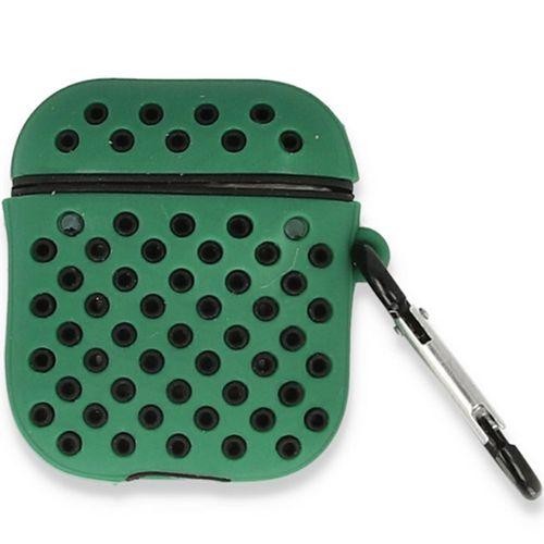 Airpods (1.nesil) Spor Delikli Kılıf - Yeşil-Siyah