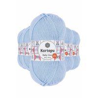 5 Adet Baby One Tüylenmeyen El Örgü İpi Yünü Mavi K544