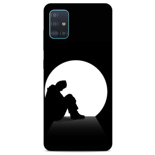 Samsung Galaxy A51 Kılıf Depresyon (46) Core Armor Kılıf Gri Cam Göbeği