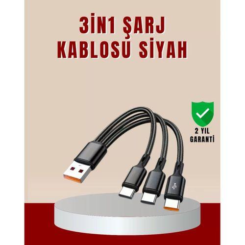 3’ü 1 Arada Hızlı Şarj Kablosu – İos Android Type-c Uyumlu