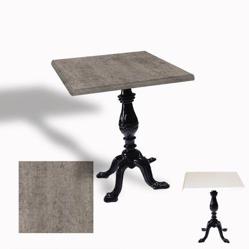 Dockers Çipa 1001 Döküm Ayak Kare Masa 80X80 cm - (Werzalit, Wermodin ve Allzalit Tabla) - Kahve Oxid