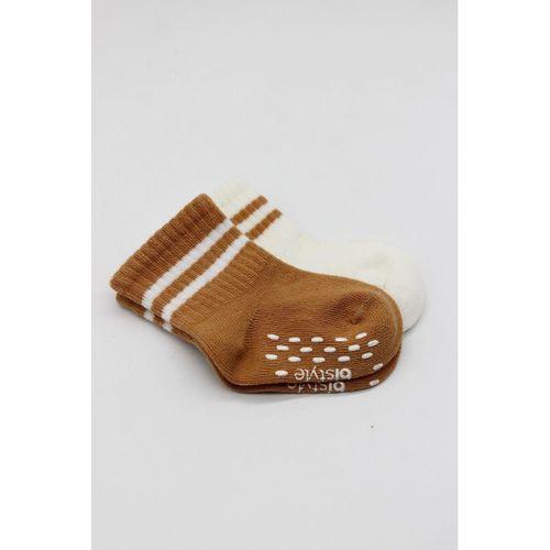 Bistyle Bistyle Çemberli Kaymaz Soket Çorap 2'Li BS10125 Ekru Hardal