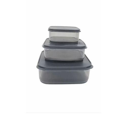 3'lü Yatay Füme Renk Saklama Kabı Royaleks-VİV-OX258