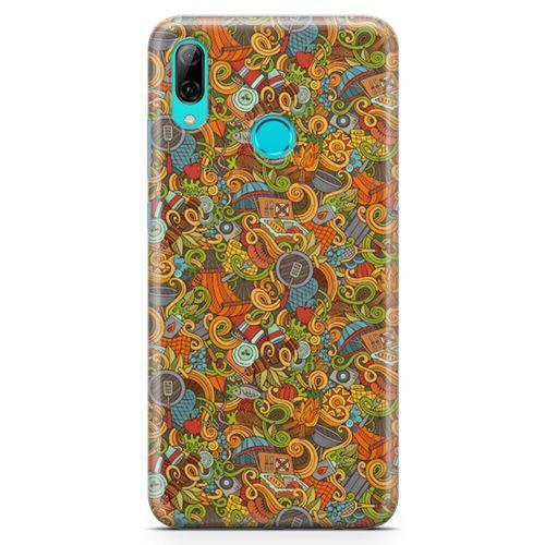 Huawei Y7 2019 Kılıf Doodle Piknik Seti Arka Kapak Koruma Desenli Full Koruyucu