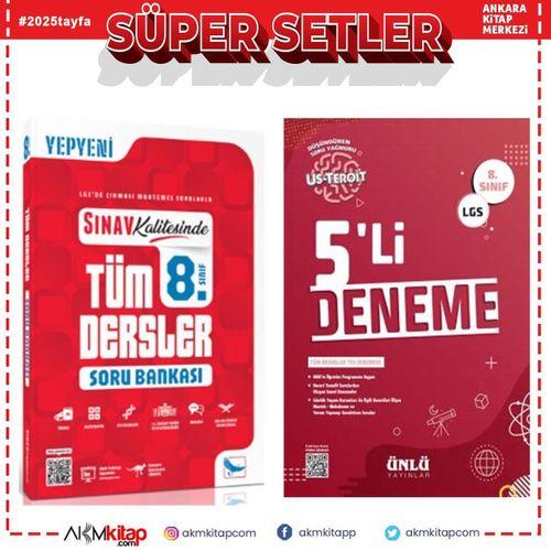 Sınav Yayınları 8. Sınıf LGS Tüm Dersler Soru Bankası ve Ünlü 5 li Deneme Seti 2 Kitap