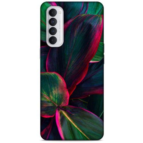 Lopard Oppo Reno 4 Pro Uyumlu Kılıf Bahar (25) Antişok Kapak Fuşya Yeşil