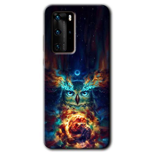 MRCİLETİSİM Huawei P40 Pro Kılıf HD Desen Baskılı Arka Kapak + Temperli Cam - Ballı Baykuş