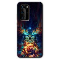 MRCİLETİSİM Huawei P40 Pro Kılıf HD Desen Baskılı Arka Kapak + Temperli Cam - Ballı Baykuş