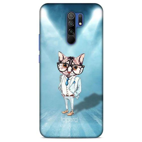 Xiaomi Redmi 9 Kılıf FunnyMaX (40) Fit Silikon Kılıf Açık Mavi Kedi