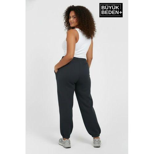 Kadın Büyük Beden Paça Lastikli İki İplik Rahat Kalıp ince Eşofman Altı SPR26BEAK951