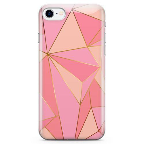 Apple iPhone 7 Kılıf Elmas Pembe Arka Kapak Koruma Desenli Full Koruyucu