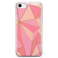 Apple iPhone 7 Kılıf Elmas Pembe Arka Kapak Koruma Desenli Full Koruyucu