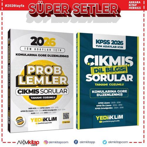 Yediiklim 2026 KPSS Problemler ve Dil Bilgisi Tüm Sınavlar İçin Konularına Göre Düzenlemiş Çıkmış Sorular Seti 2 Kitap
