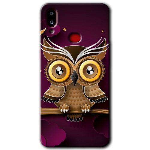 Galaxy A10s Kılıf HD Desen Baskılı Arka Kapak - Owl Bird Branch
