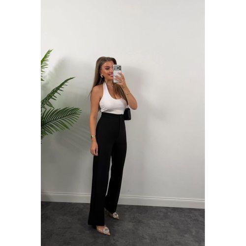 Kadın Yüksek Bel Atlas Kumaş Palazzo Pantolon