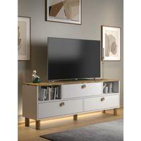 Bohem Mia Ledli Tv Ünitesi - Konsol 3 Kapak 2 Bölme 160 Cm Dolaplı ( 3 Renkli Ledli )