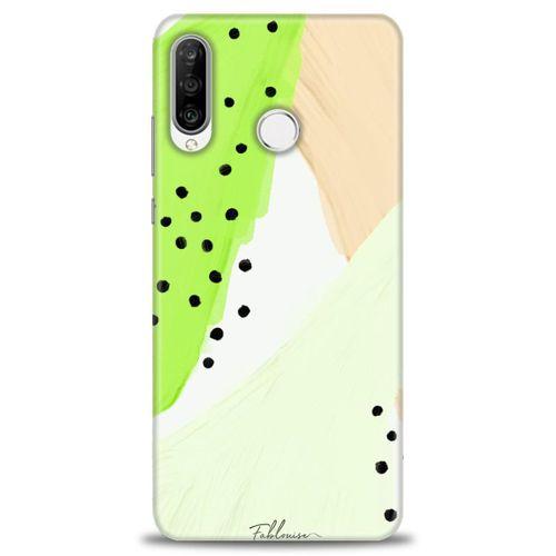 Huawei P30 Lite Kılıf HD Baskılı Kılıf - Fıstık Yeşili + Tam Ekran Koruyucu