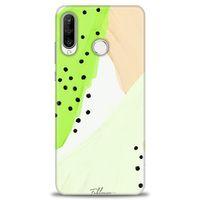 Huawei P30 Lite Kılıf HD Baskılı Kılıf - Fıstık Yeşili + Tam Ekran Koruyucu