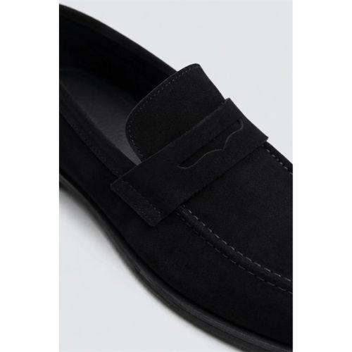 %100 Süet İnce Taban Erkek Loafer Ayakkabı - Siyah
