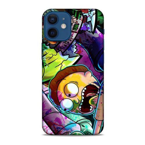 Apple iPhone 12 Mini Uyumlu Kılıf Rick And Morty (41) Tank Kılıf Story Train Rick