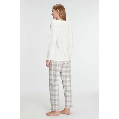 Kadın Uzun Kollu Pamuklu Kışlık Pijama Takımı Yumuşak Ve Rahat Ev Şıklığı